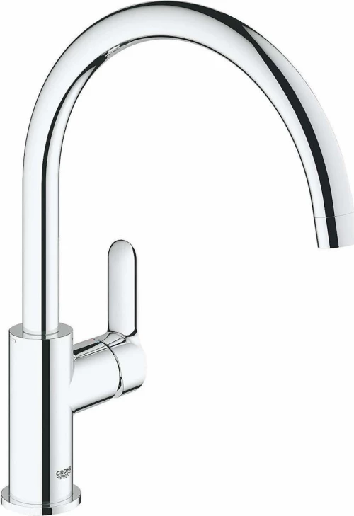 Grohe BauEdge Ψηλή Μπαταρία Κουζίνας Πάγκου Ασημί