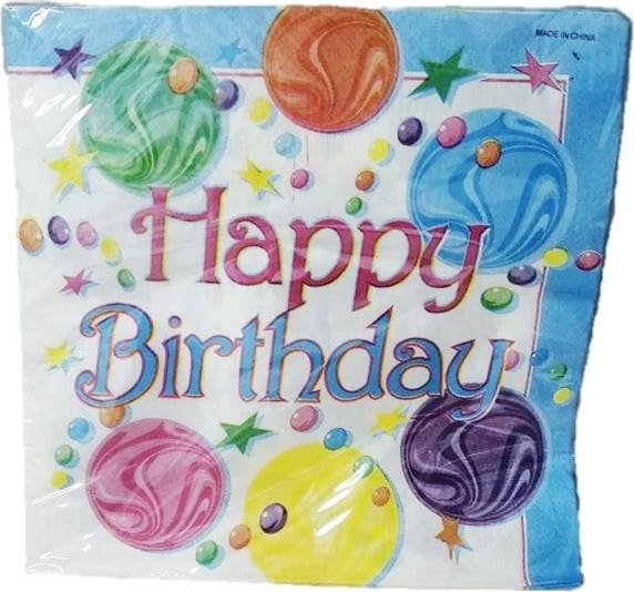 Party Χαρτοπετσετες Happy Birthday 16 Τμχ (65402)