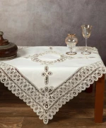 Silk Fashion Τραπεζομάντηλο 90x90 4002 Μπέζ