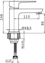Pyramis Majesta 090924601 Αναμεικτική Μπαταρία Νιπτήρα Ασημί