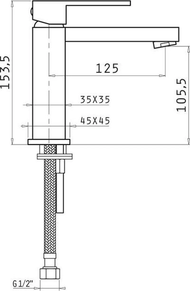 Pyramis Streto Plus 090924001 Αναμεικτική Μπαταρία Νιπτήρα Ασημί