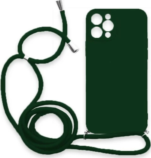 Θήκη Σιλικόνης Crossbody για Apple iPhone 11 Pro - Σκούρο Πράσινο