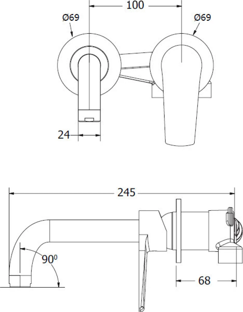 Viospiral Optima Εντοιχισμένη Μπαταρία Νιπτήρος 00-7510/B Total Black