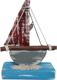Kapadakis Wood Art Διακοσμητικό Καράβι Ξύλινο Γκρι 11x6x5cm