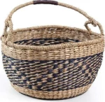 Soulworks Διακοσμητικό Καλάθι Herbal Μαύρο-Φυσικό 25x16cm