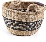Soulworks Διακοσμητικό Καλάθι Herbal Μαύρο-Φυσικό 25x16cm