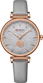 Curren 9078 Ρολόι με Δερμάτινο Λουράκι σε Γκρι χρώμα