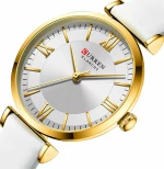 Curren 9079 Ρολόι με Δερμάτινο Λουράκι σε Λευκό χρώμα