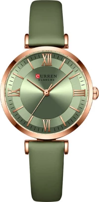 Curren 9079 Ρολόι με Δερμάτινο Λουράκι Lime