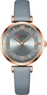 Curren 9079 Ρολόι με Δερμάτινο Λουράκι σε Γκρι χρώμα