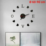 DiY Ρολόι Τοίχου Love Μαύρο Πλαστικό