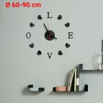 DiY Ρολόι Τοίχου Love Μαύρο Πλαστικό