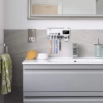 Factory MG50328 Θήκη για Οδοντόβουρτσες Επιτοίχια Πλαστική Λευκή