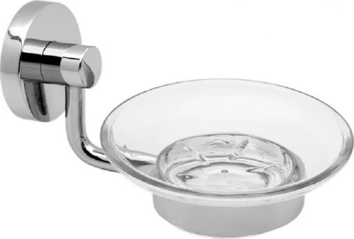 Gloria Romina 13-1259 Σαπουνοθήκη Επιτοίχια Γυάλινη Ασημί