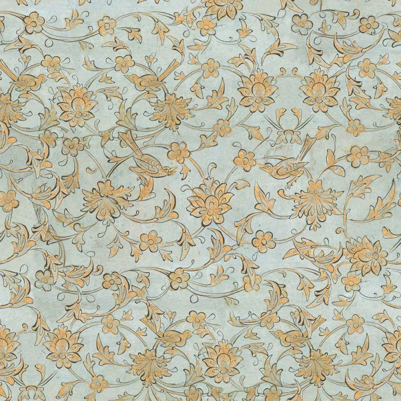 Ταπετσαρία Backyard Flowering Ether Blue WP30004 Light Blue-Mustard MindTheGap 52x1000cm