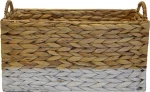 Plastona Διακοσμητικό Καλάθι Λευκό/Φυσικό 38x24cm