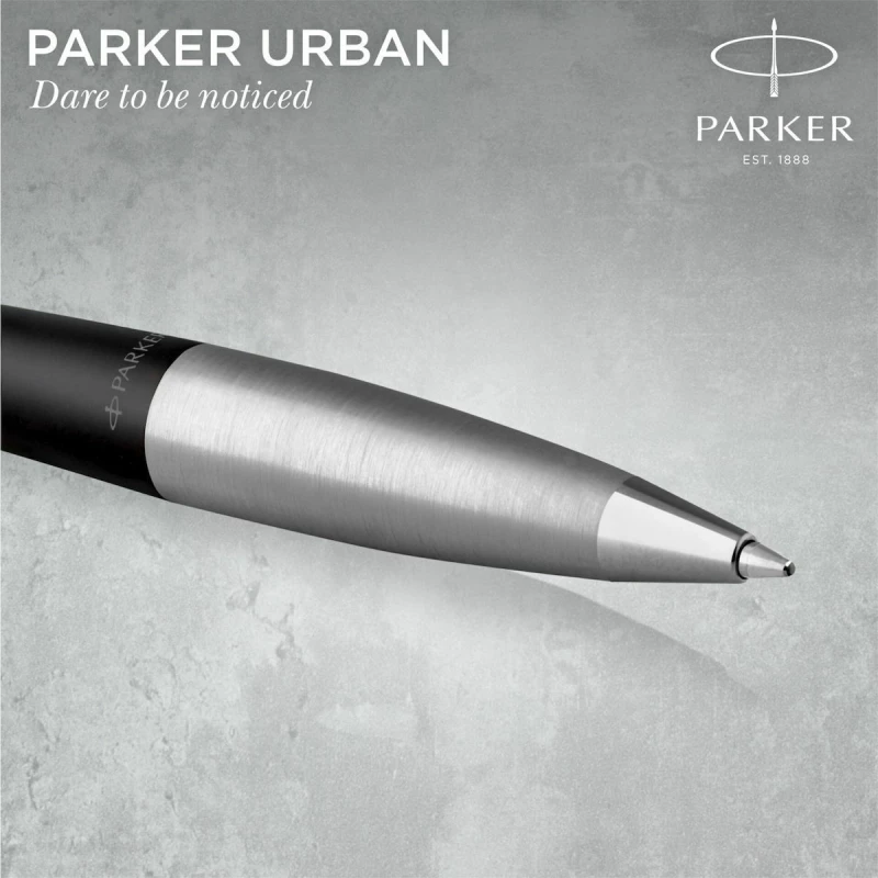 Parker Στυλό Ballpoint με Μπλε Mελάνι Urban Twist Muted Black C.C. Kugelschreiber Medium