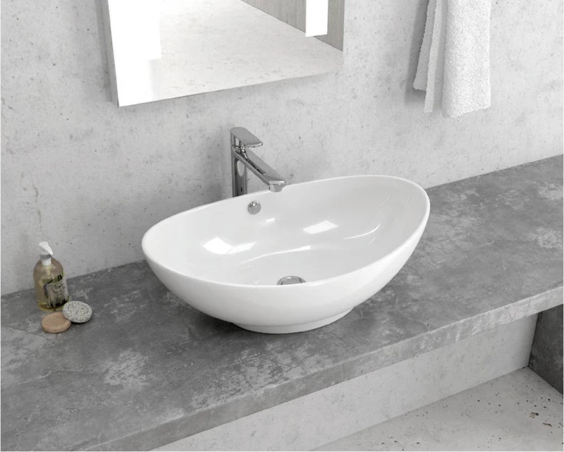 Karag LT3076 Επικαθήμενος Νιπτήρας Πορσελάνης 59x38cm Λευκός