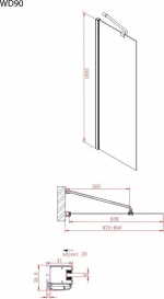 Devon Iwis Walk-in Διαχωριστικό Ντουζιέρας 67-69x185cm Chrome Clean Glass
