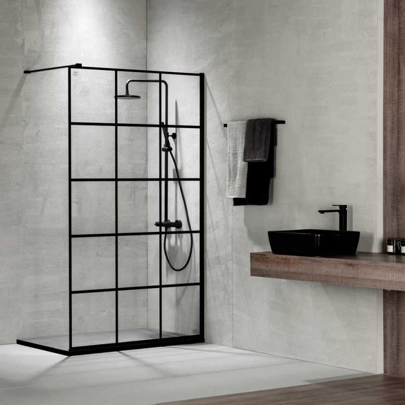 Devon Iwis Walk-In Διαχωριστικό Ντουζιέρας 117-119x200cm Black Matt