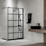 Devon Iwis Walk-In Διαχωριστικό Ντουζιέρας 117-119x200cm Black Matt