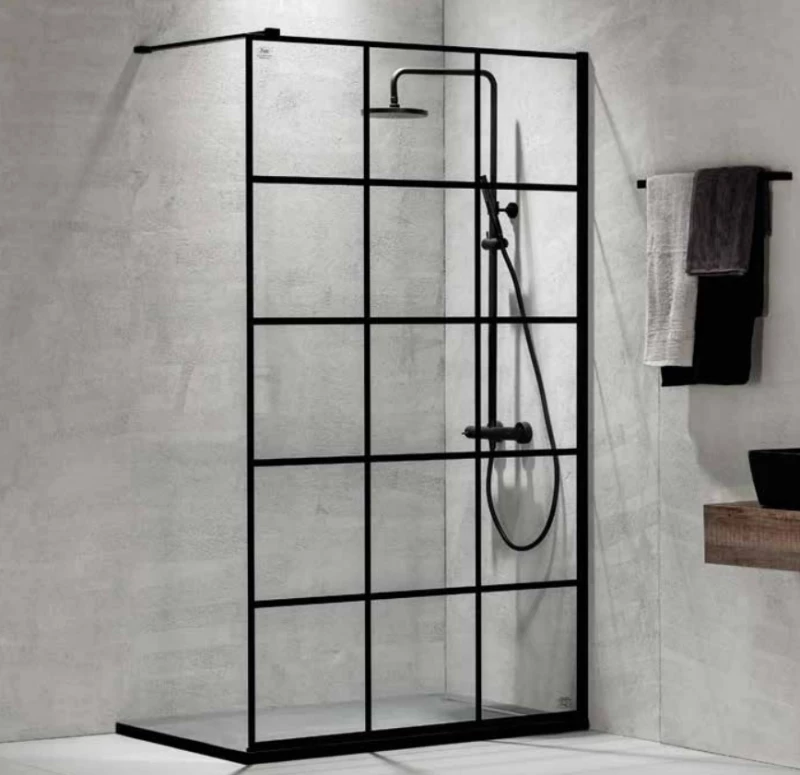 Devon Iwis Walk-In Διαχωριστικό Ντουζιέρας 67-69x200cm Black Matt