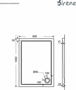 Sirene Extra Flat Ντουζιέρα 100x80cm Ακρυλική