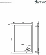 Sirene Extra Flat Ντουζιέρα 110x80cm