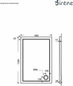 Sirene Extra Flat Ντουζιέρα 120x80cm