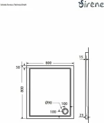 Sirene Sirene Extra Flat Ντουζιέρα 80x80cm
