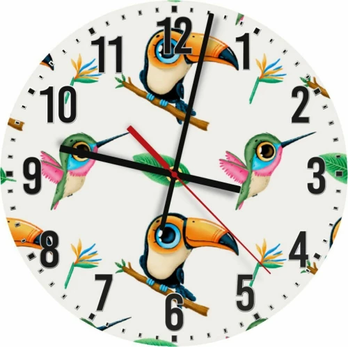 Toucan, Ρολόι τοίχου ξύλινο (30cm)