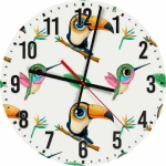 Toucan, Ρολόι τοίχου ξύλινο (30cm)