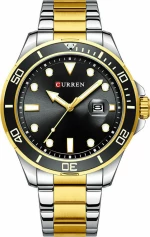 Curren 8388 Ρολόι Μπαταρίας με Μεταλλικό Μπρασελέ Gold/Black