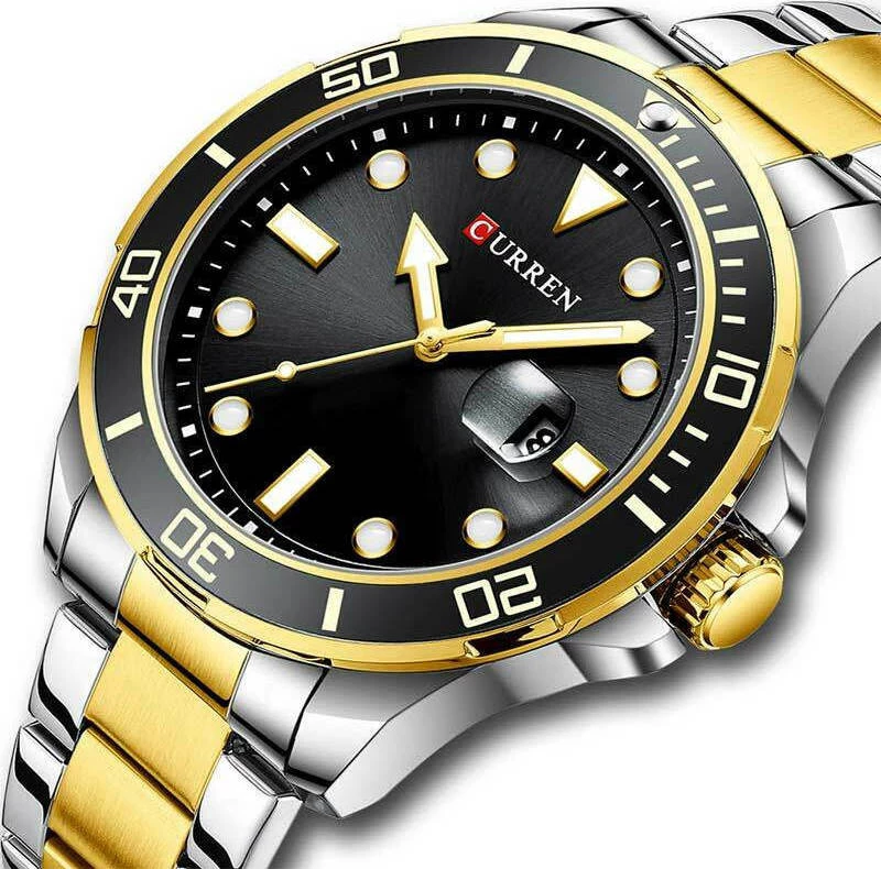 Curren 8388 Ρολόι Μπαταρίας με Μεταλλικό Μπρασελέ Gold/Black