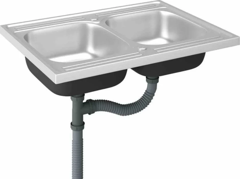 vidaXL 147235 Ένθετος Νεροχύτης 80x60cm Inox