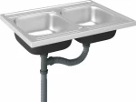 vidaXL 147235 Ένθετος Νεροχύτης 80x60cm Inox