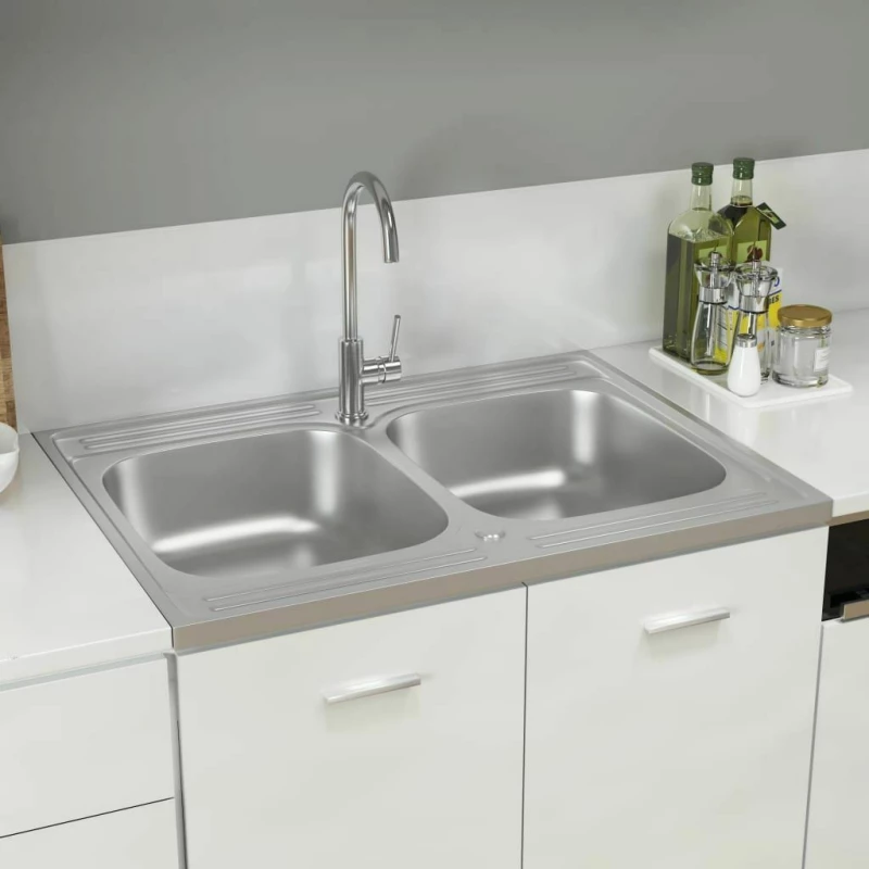 vidaXL 147235 Ένθετος Νεροχύτης 80x60cm Inox