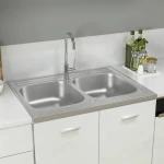 vidaXL 147235 Ένθετος Νεροχύτης 80x60cm Inox