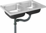 vidaXL 147234 Ένθετος Νεροχύτης 80x50cm Inox