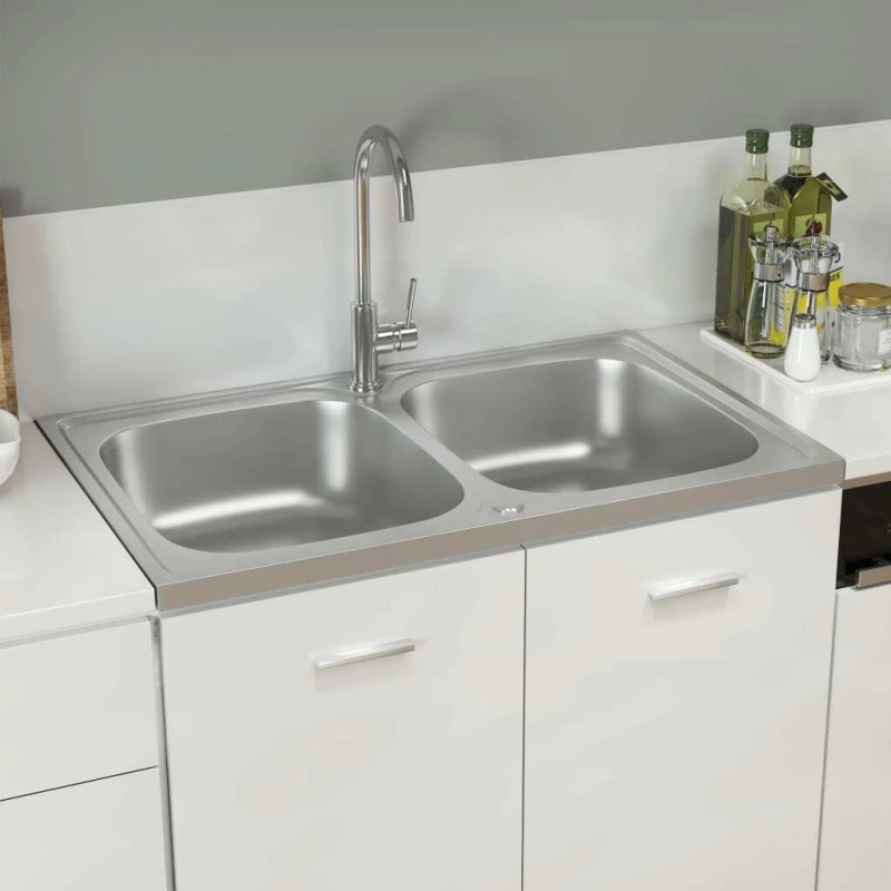 vidaXL 147234 Ένθετος Νεροχύτης 80x50cm Inox