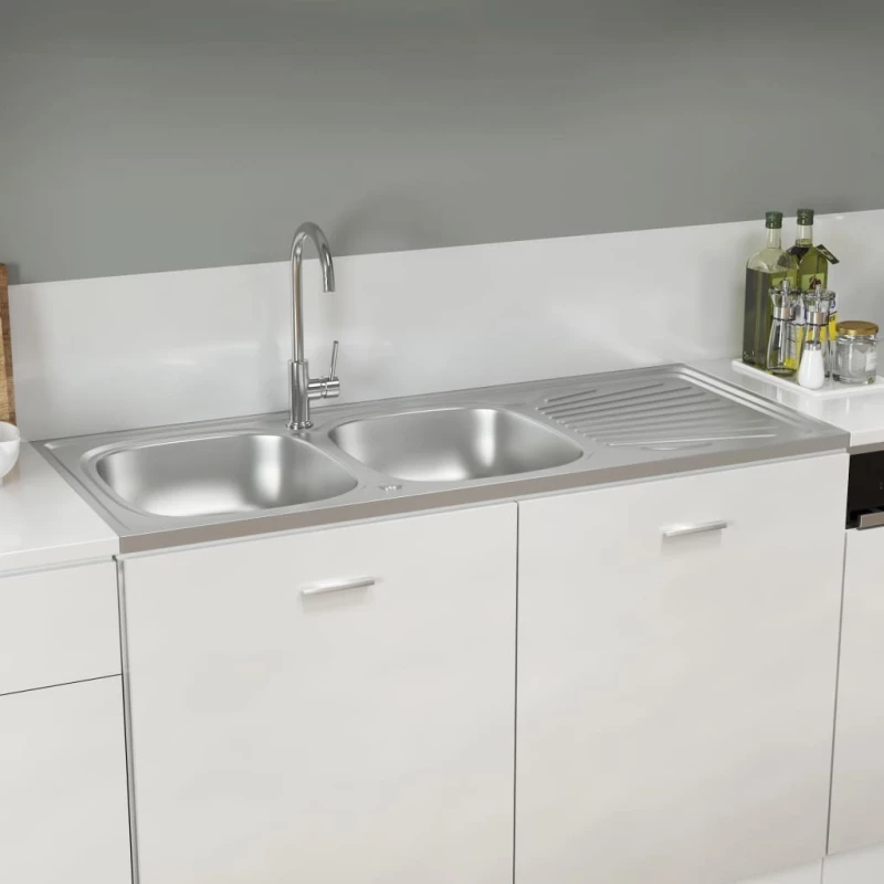 vidaXL 147239 Ένθετος Νεροχύτης 120x60cm Inox