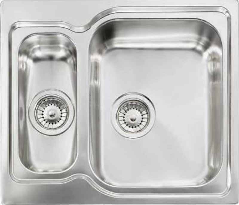 Sanitec Matico 11692 2VD Ένθετος Νεροχύτης 58x50cm Inox Σαγρέ