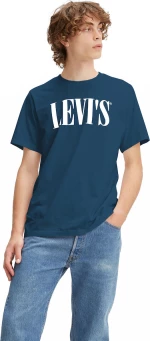 Levi's Relaxed Fit 90's Serif Ανδρικό T-shirt Navy Μπλε με Λογότυπο