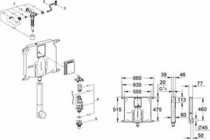 Grohe Εντοιχιζόμενο 80mm 38863000