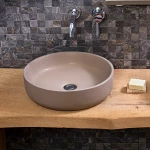 Adamidis Cupa X Επικαθήμενος Νιπτήρας Πορσελάνης 44x44cm Καφέ