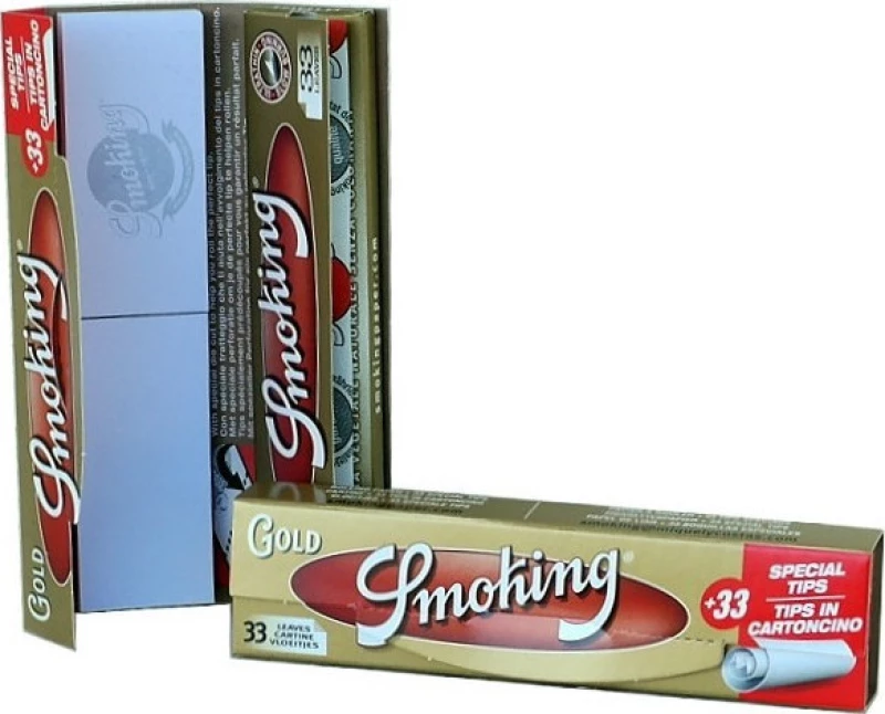 Smoking Χαρτάκια King Size Gold με Τζιβάνες 33 φύλλα
