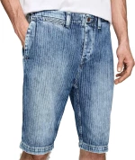 Pepe Jeans Ανδρική Βερμούδα Τζιν Ριγέ Μπλε PM800736-000