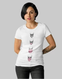 Skull Bubble w T-shirt - WHITE