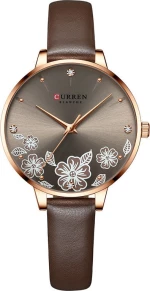 Curren 9068 Ρολόι με Δερμάτινο Λουράκι σε Καφέ χρώμα