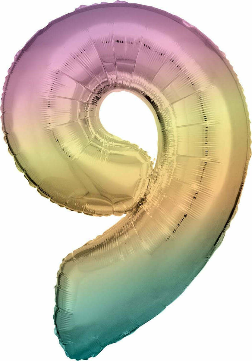 Μπαλόνι Νούμερο 9 Pastel Rainbow